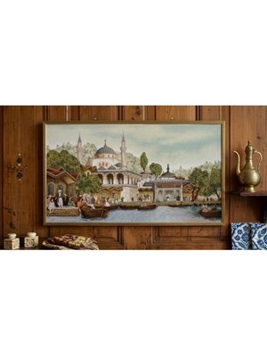 Believe Üsküdar Camisi Jakarlı Dokuma Goblen  Dekoratif Çerçevesiz Pano Tablo  70*135