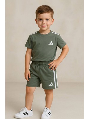 Butik Erkek Çocuk %100 Pamuklu Alt - Üst Şortlu 2'li Takım