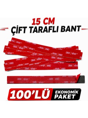 Sitball 3m Vhb Süper Güçlü Çift Taraflı Bant 100 Adet – Iz Bırakmaz, Tüm Yüzeylere Uyumlu