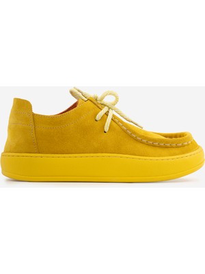 Shoemark Stay Sarı Hakiki Deri Süet Kadın  Loefer