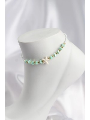 Uravas Store Su Yeşili Renk Deniz Yıldızı Motifli Halhal