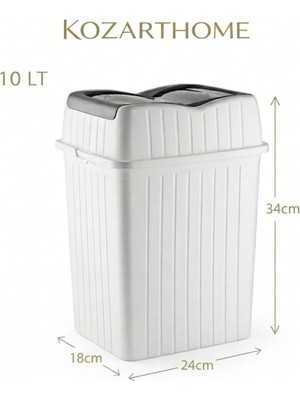 PremiumPort 10 Litre Desenli Mutfak ve Banyo Çöp Kovası, Şık ve Kullanışlı