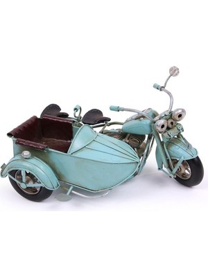 Elwes Dekoratif Metal Motosiklet Sepetli Vintage Dekoratif Hediyelik