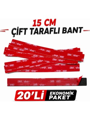 Sitball 3m Vhb Süper Güçlü Çift Taraflı Bant 20 Adet – Iz Bırakmaz, Tüm Yüzeylere Uyumlu 20'li
