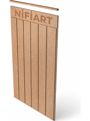 Dekoratif, Duvar Çıtası, Ahşap Duvar Paneli, Boyanabilir, 4mm Ham Mdf, 3 Adet, 3'lü Paket 54X105