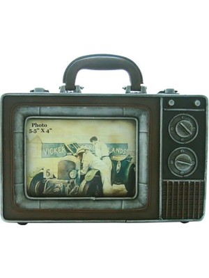 Elwes Dekoratif Metal Çerçeve Televizyon Temalı Vintage Hediyelik