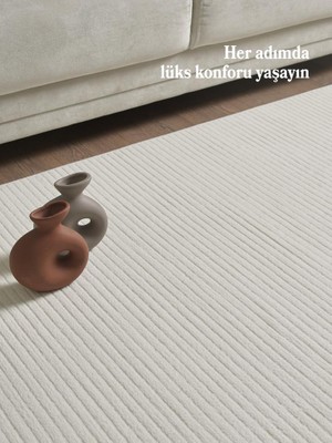 Red Halı Krem Yumuşak Dokulu Jüt Taban Halı Kilim Salon Mutfak Koridor Yolluk Dokuma 9mm Antialerjik