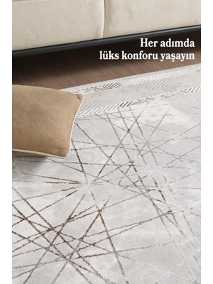 Red Halı Modern ve Şık Tasarımlı Saçaklı Bej Pamuk Halı Salon Oturma Odası Yolluk Mutfak Koridor Halısı