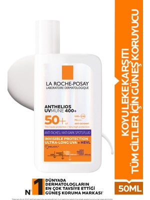 La Roche-Posay Anthelios Uvmune Yüz Güneş Kremi SPF50+ Lekeli Ciltler İçin Renksiz Krem