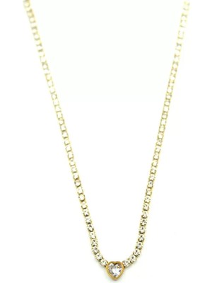 Die Grup Su Yolu Kalp Kolye - Altın