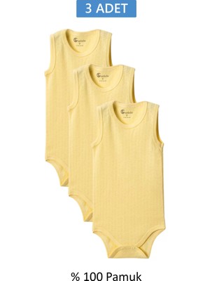 Die Grup Sarı Askılı Body Zıbın 2-7 Yaş Çocuklar Için (3 Adet) Alttan Çıtçıtlı Özel Gereksinimli-D