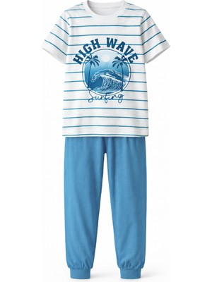 Remsa Erkek Çocuk Pamuk Penye Pijama Takımı 4277 MAVI01