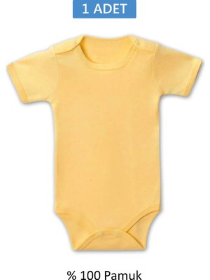 Die Grup Sarı Yarım Kol Body Zıbın 7-12 Yaş Çocuklar Için (1 Adet) Alttan Çıtçıtlı Özel Gereksinimli