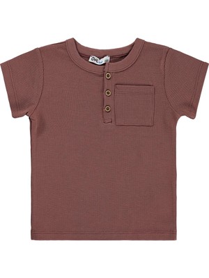 Civil Boys Basic Önü Düğmeli 2-5 Yaş Tişört - Kahverengi