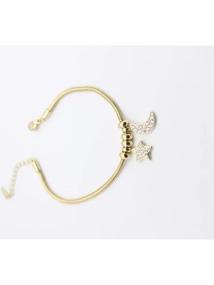 Die Grup Ay Yıldız Charm Bileklik - Altın