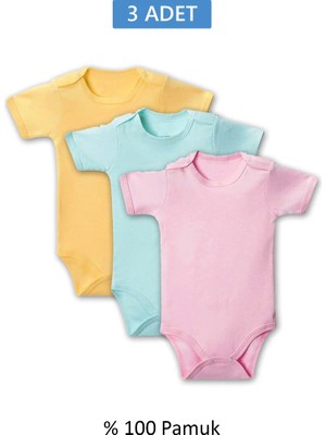 Die Grup Çok Renkli Yarım Kol Body Zıbın 2-7 Yaş Çocuklar Için (3 Adet) Alttan Çıtçıtlı Özel Gereksi