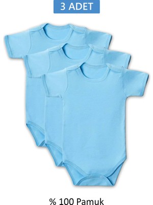 Die Grup Mavi Yarım Kol Body Zıbın 7-12 Yaş Çocuklar Için (3 Adet) Alttan Çıtçıtlı Özel Gereksinimli