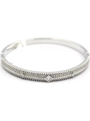 Die Grup Zirkon Taşlı Bilezik - Gümüş