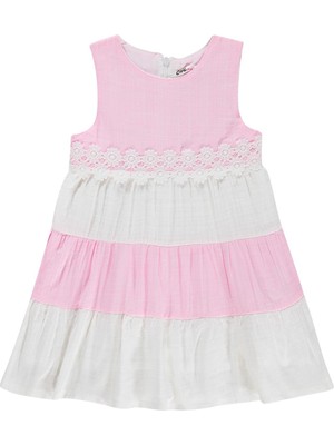 Civil Girls Çiçek Dantelli 2-5 Yaş Elbise - Pembe