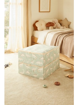 Ocean Home Textile 2'li Çocuk Odası Dinozor Destekli Kutu Hurç 45 x 55 x 18 cm