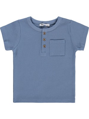 Civil Boys Basic Önü Düğmeli 2-5 Yaş Tişört - Mavi