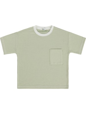 Civil Boys Karyoka Dikişli Cepli 10-13 Yaş Tişört - Yeşil