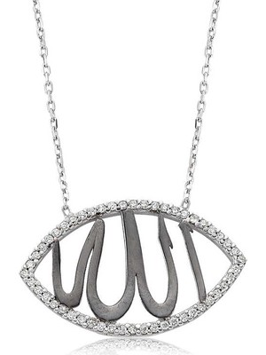 Elwes Gümüş Allah Yazılı Bayan Kolye