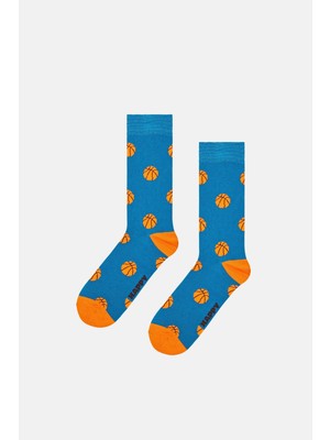 Happy Socks - Basketbol Temalı Pamuklu Çorap