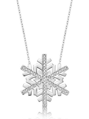 Elwes 925 Ayar Gümüş Kar Tanesi Kadın Gümüş Kolye