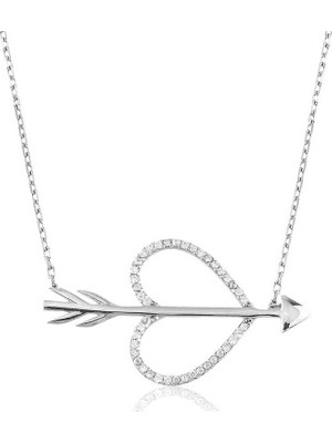 Elwes 925 Ayar Gümüş Aşk Oku Kadın Gümüş Kolye