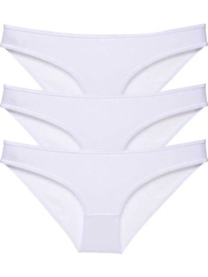 Die Grup 3 Adet Süper Eko Set Likralı Kadın Slip Külot Beyaz