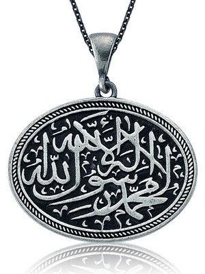 Elwes 925 Ayar Gümüş Kelime-I Tevhid Gümüş Kolye