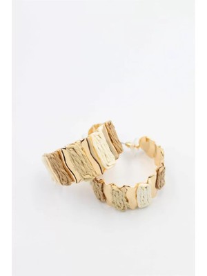 Die Grup Hasır Halka Küpe - Çok Renkli