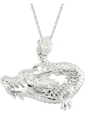 Elwes 925 Ayar Gümüş Ejderha Erkek Gümüş Kolye