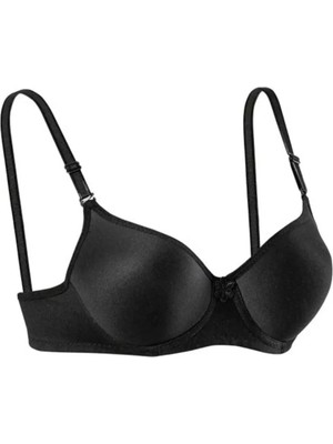 Die Grup Silikonlu Desteksiz Telli Düz Boş Sütyen Siyah