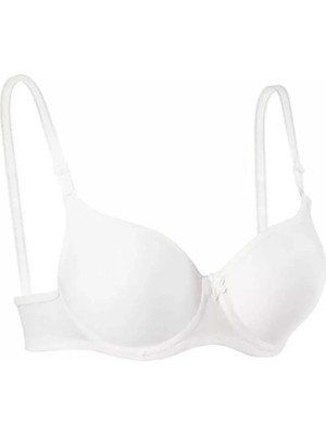 Die Grup Silikonlu Desteksiz Telli Düz Boş Sütyen Beyaz