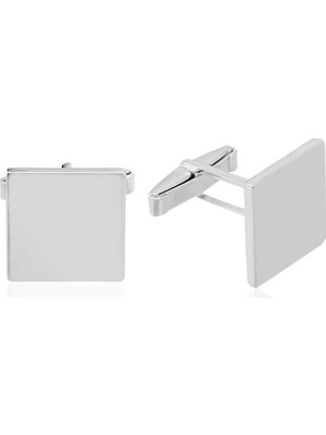 Elwes 925 Ayar Gümüş Kare Kol Düğmesi