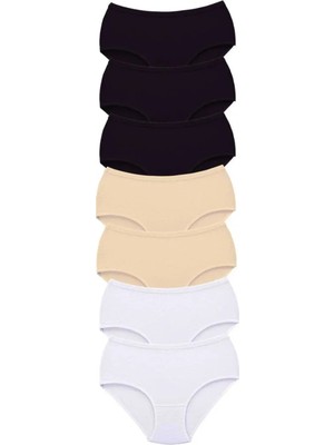 Die Grup 7 Adet Tutku Kadın Yüksek Bel Bato Kalın Lastik Külot S15