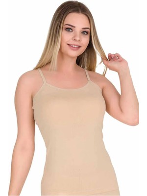 Die Grup Kadın Ip Askılı Pamuk Likralı Atlet Ten 2128B