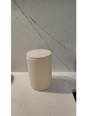 PremiumPort Şık Mini Masaüstü Çöp Kovası, Krem Renk, Pratik ve Kullanışlı