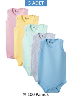 Die Grup Çok Renkli Askılı Body Zıbın 7-12 Yaş Çocuklar Için (5 Adet) Alttan Çıtçıtlı Özel Gereksini