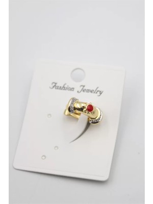 Die Grup Taşlı Kıkırdak Küpe - Altın