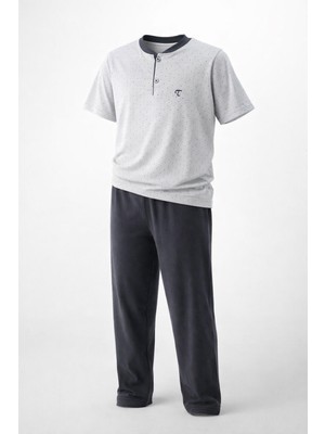 Remsa Genç Erkek Çocuk Pamuk Penye Pijama Takımı 4240 GRI01