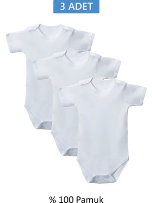 Die Grup Beyaz Yarım Kol Body Zıbın 7-12 Yaş Çocuklar Için (3 Adet) Alttan Çıtçıtlı Özel Gereksiniml