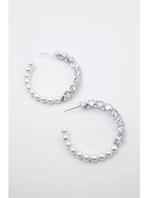 Die Grup Zirkon Taşlı Küpe - Gümüş