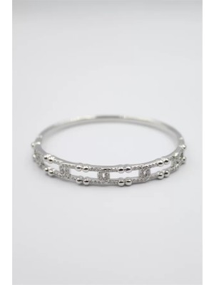 Die Grup Taşlı Vip Bilezik - Gümüş