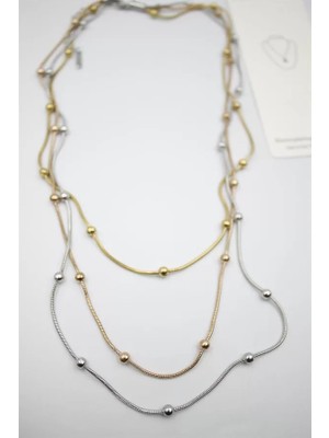 Die Grup Çoklu Zincir Toplu Çelik Kolye - Çok Renkli