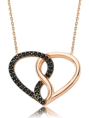 Elwes 925 Ayar Gümüş Kalpli Sonsuzluk Kadın Gümüş Kolye