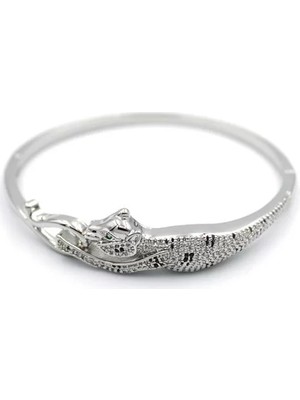 Die Grup Zirkon Leopar Bilezik - Gümüş