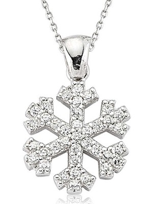 Elwes 925 Ayar Gümüş Kar Tanesi Kadın Gümüş Kolye